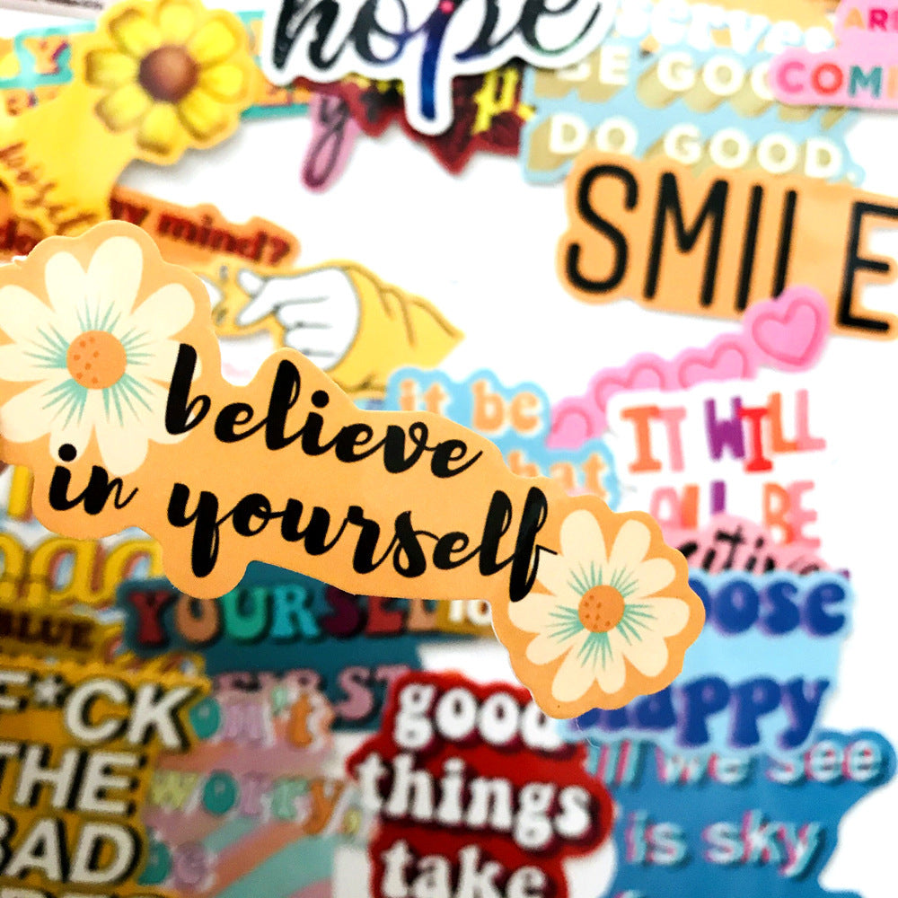 Inspirational English Graffiti Sticker Set