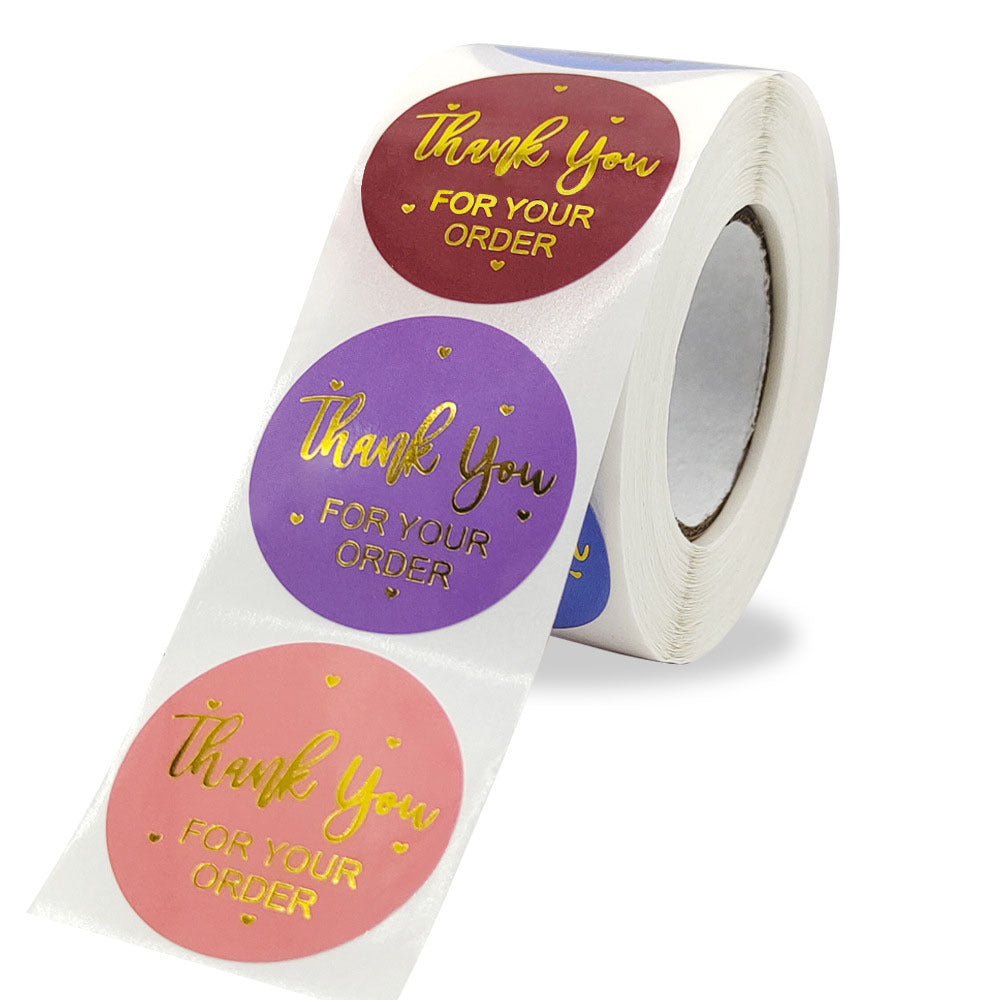 Color Bronzing Thank You Sticker Seal Sticker Sticker Roll Sticker Envelope Gift