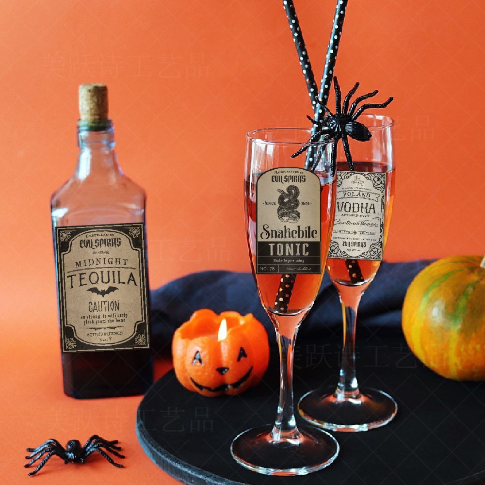 Halloween Wine Bottle Decoration Stickers
