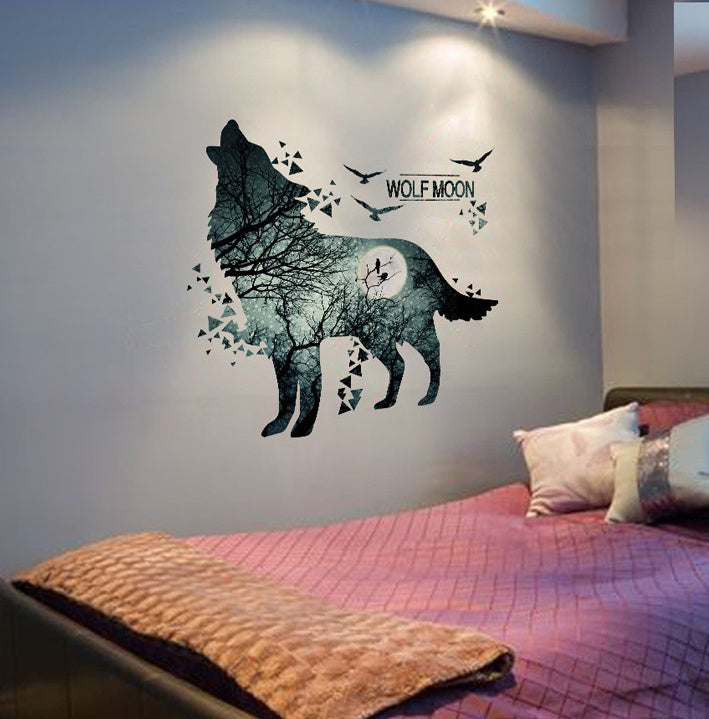 Wolf Moon Wall Stickers PVC Material