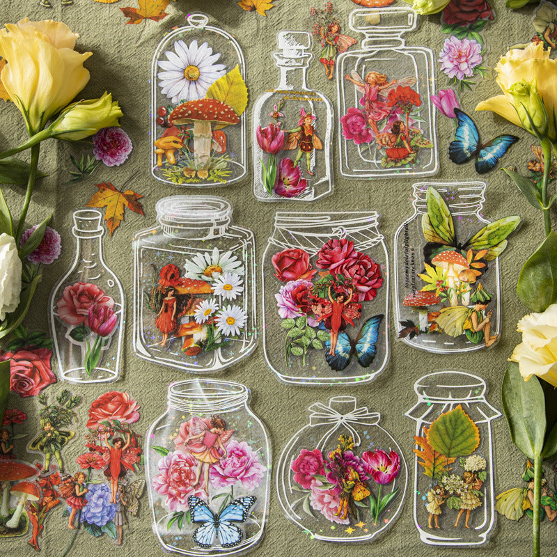 Aesthetic Transparent Flower Stickers