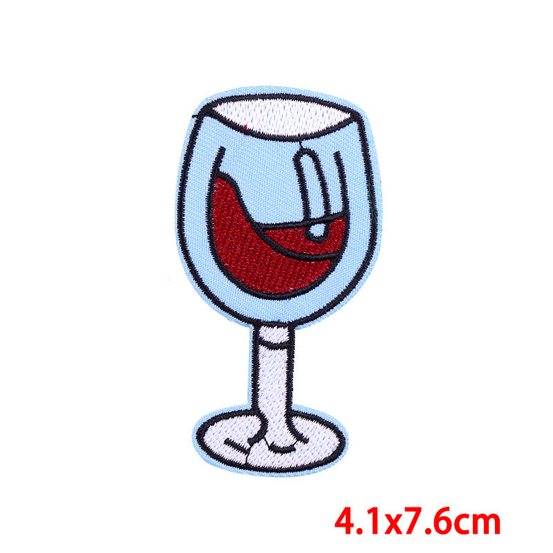 Cartoon Wine Embroidered Cloth Patches