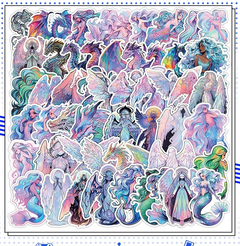Holographic Angel Mermaid Sticker Set