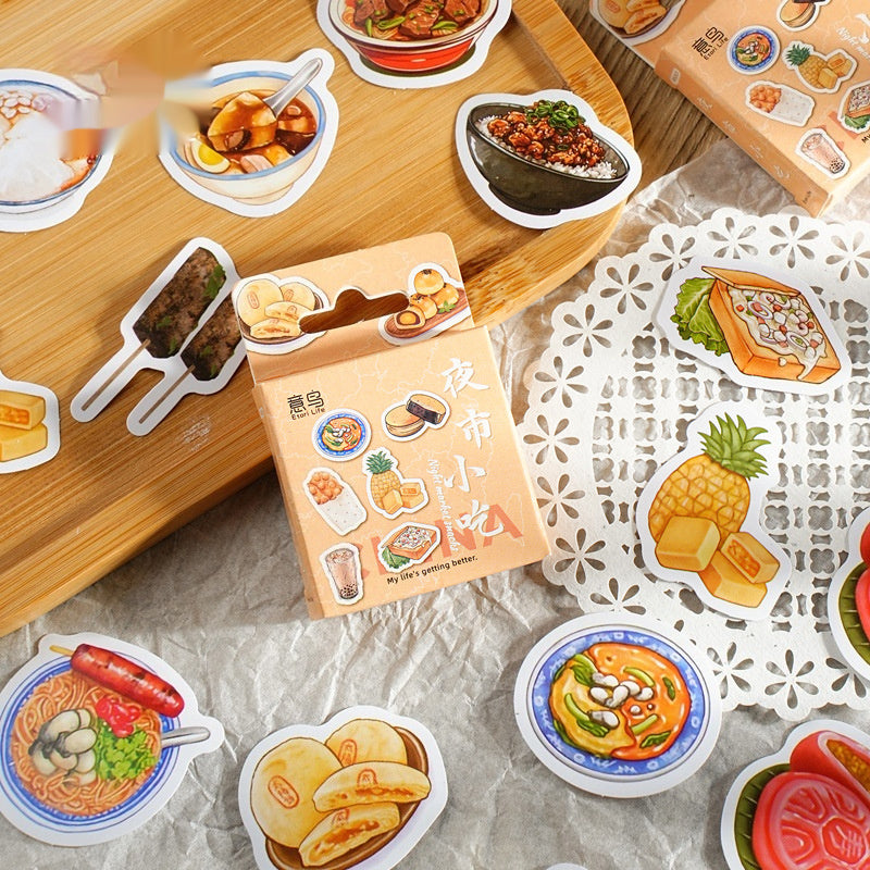 Night Market Snack Decorative Stickers (46 Pcs)