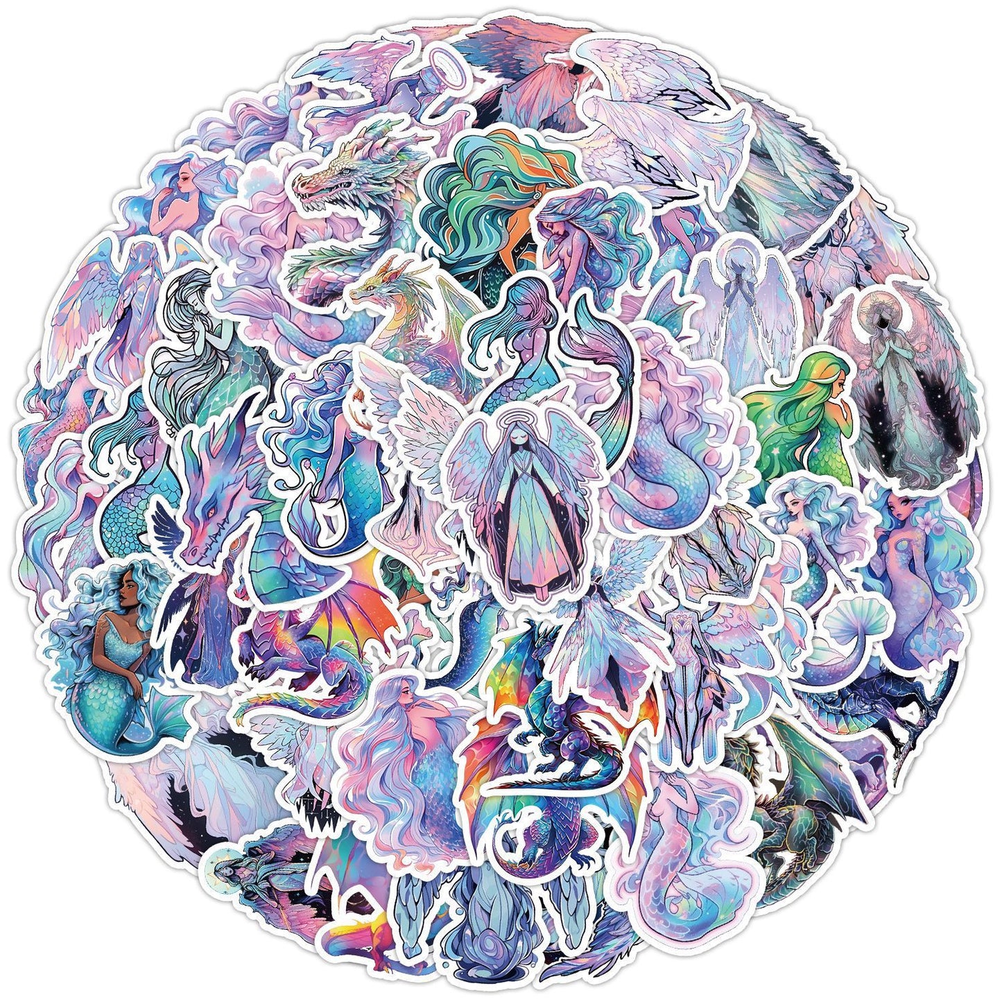 Holographic Angel Mermaid Sticker Set