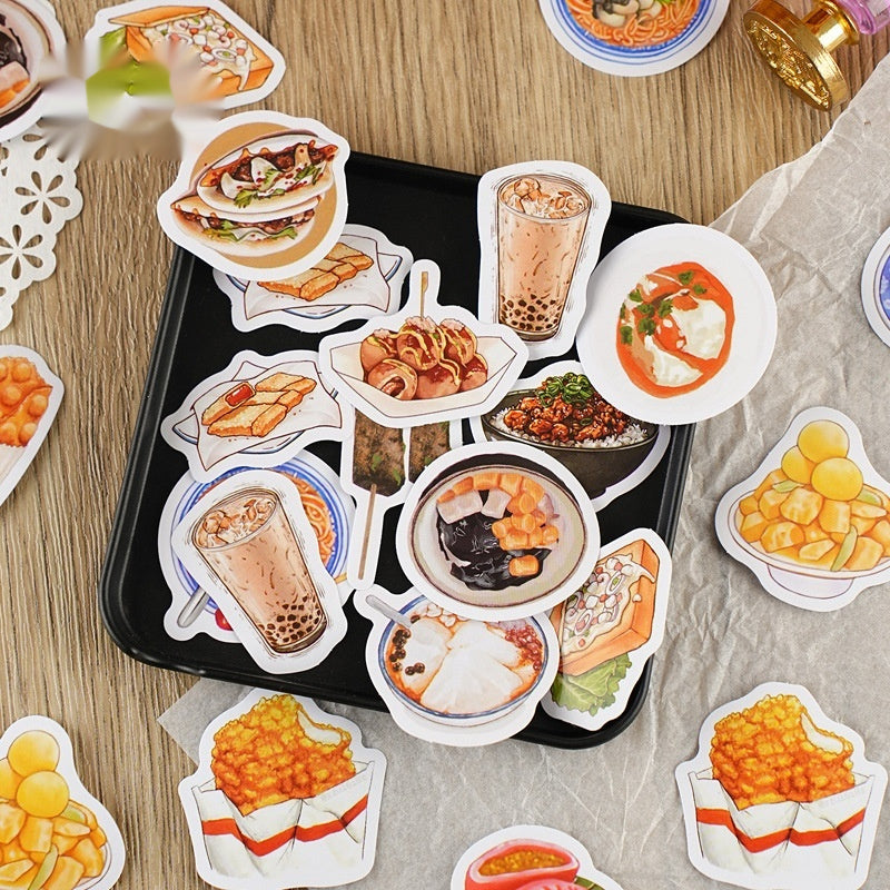 Night Market Snack Decorative Stickers (46 Pcs)