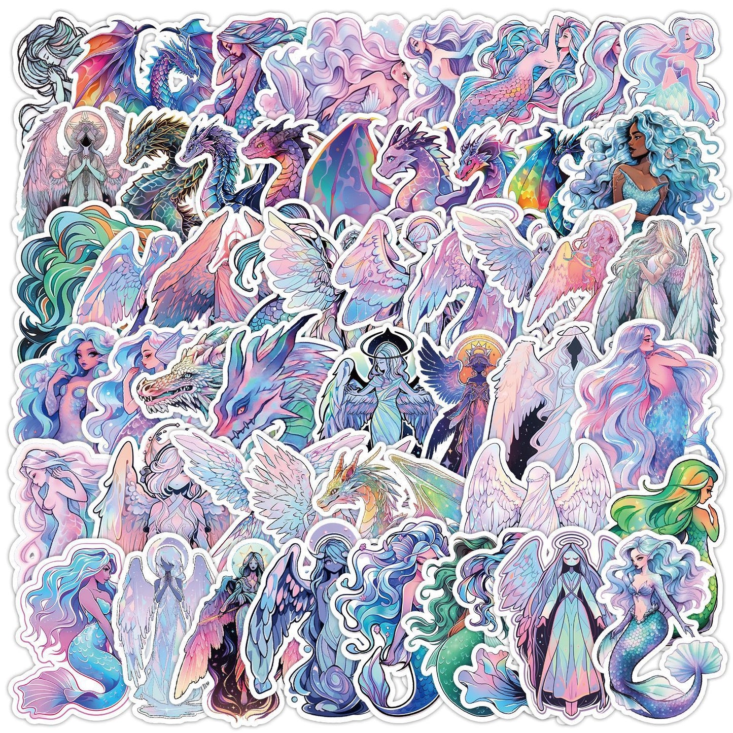 Holographic Angel Mermaid Sticker Set