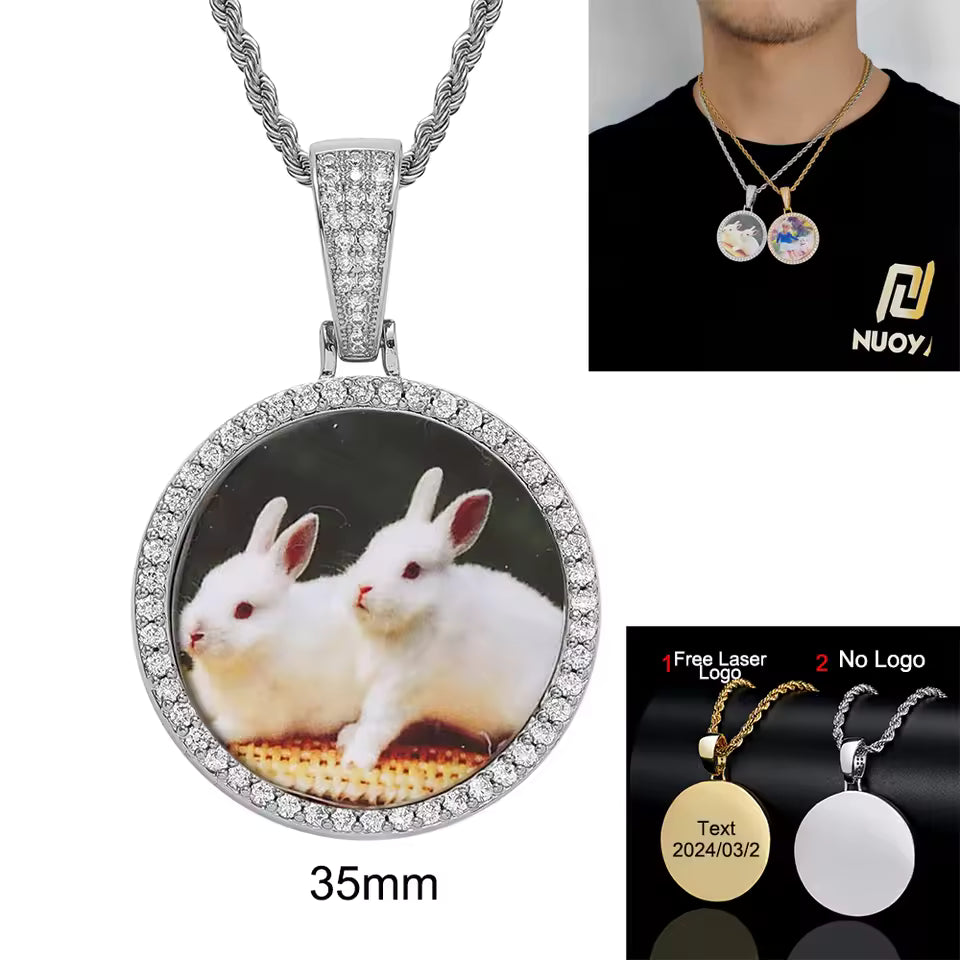 Custom Photo Medallion Pendant – Personalized Iced Out Necklace