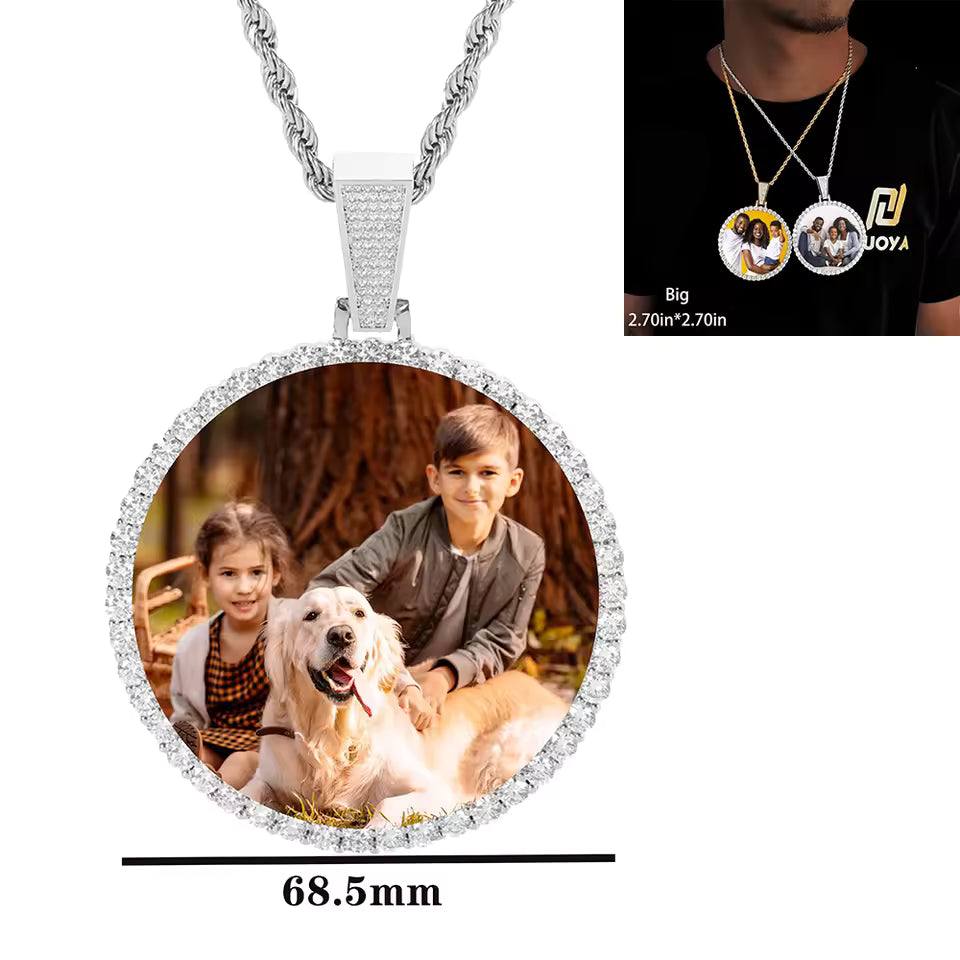 Custom Photo Medallion Pendant – Personalized Iced Out Necklace