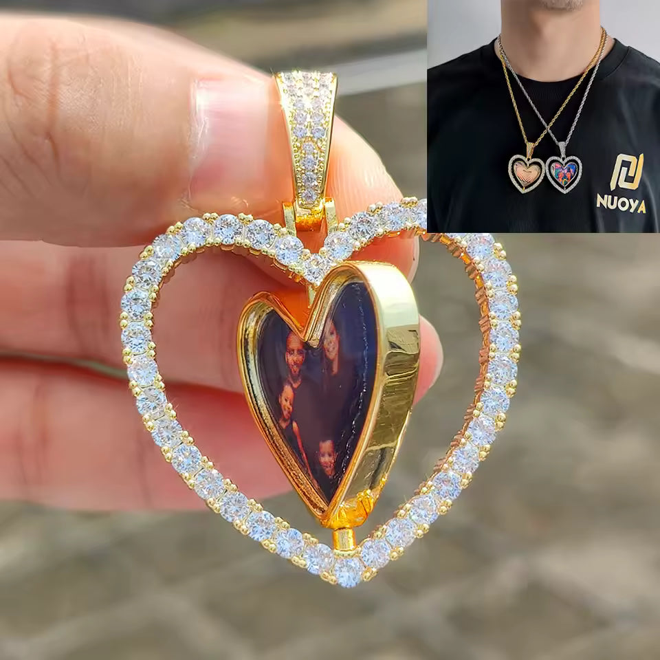 Custom Photo Medallion Pendant – Personalized Iced Out Necklace