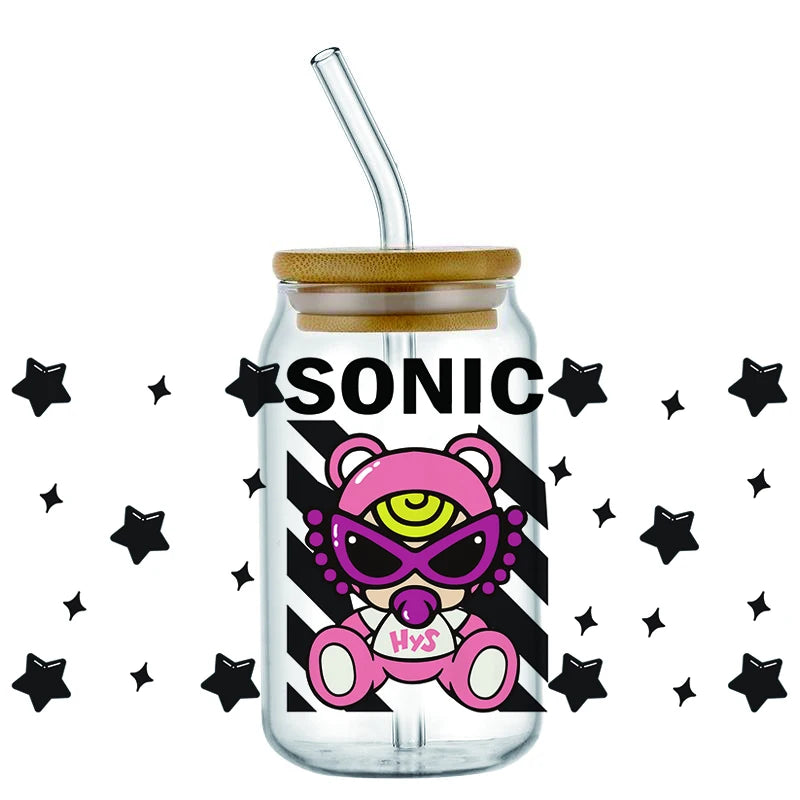 Mini Baby UV DTF Cup Wrap Stickers for 16oz Glass Cans