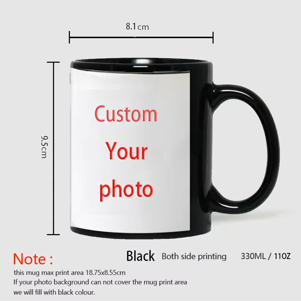 Custom Photo & Name Mug – 9 Color Options