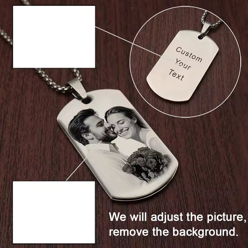 Custom Photo Necklace – Personalized Stainless Steel Gift