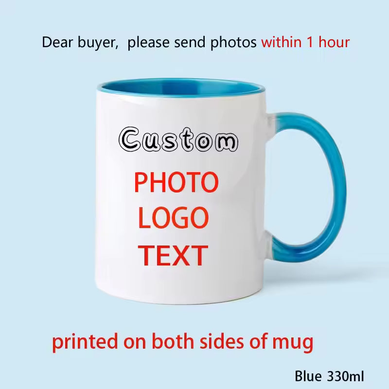 Custom Photo & Name Mug – 9 Color Options