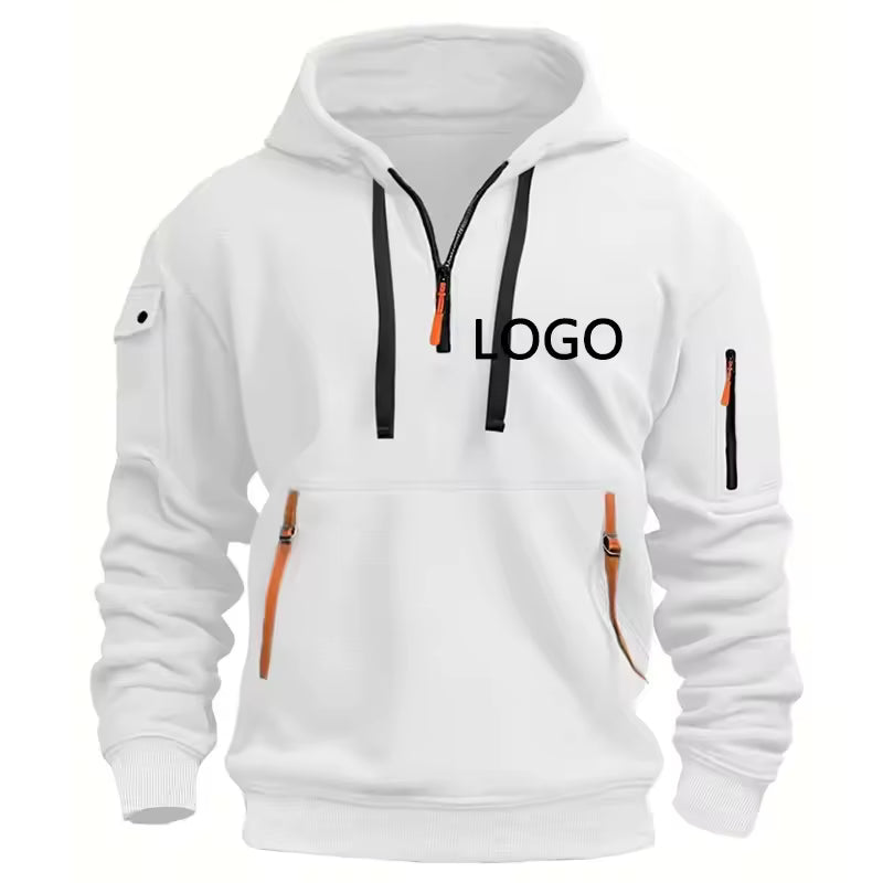 Custom Multi-Zip Hoodie – Stylish Loose Fit Sweatshirt