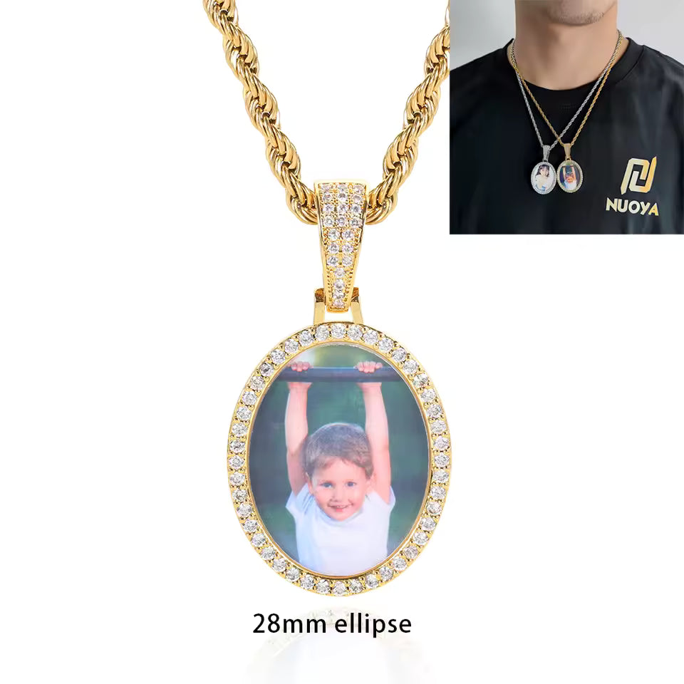 Custom Photo Medallion Pendant – Personalized Iced Out Necklace