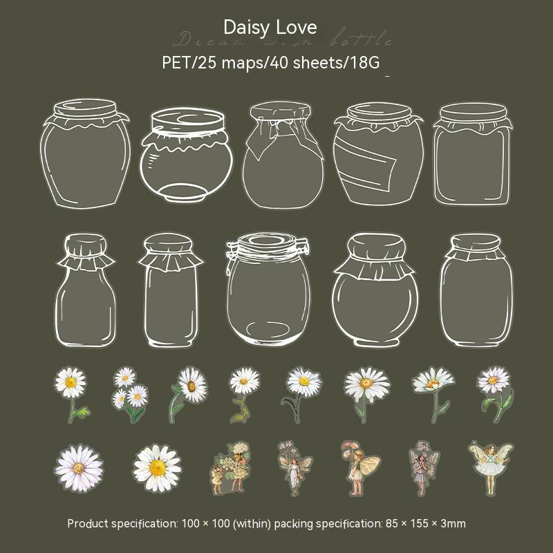 Aesthetic Transparent Flower Stickers