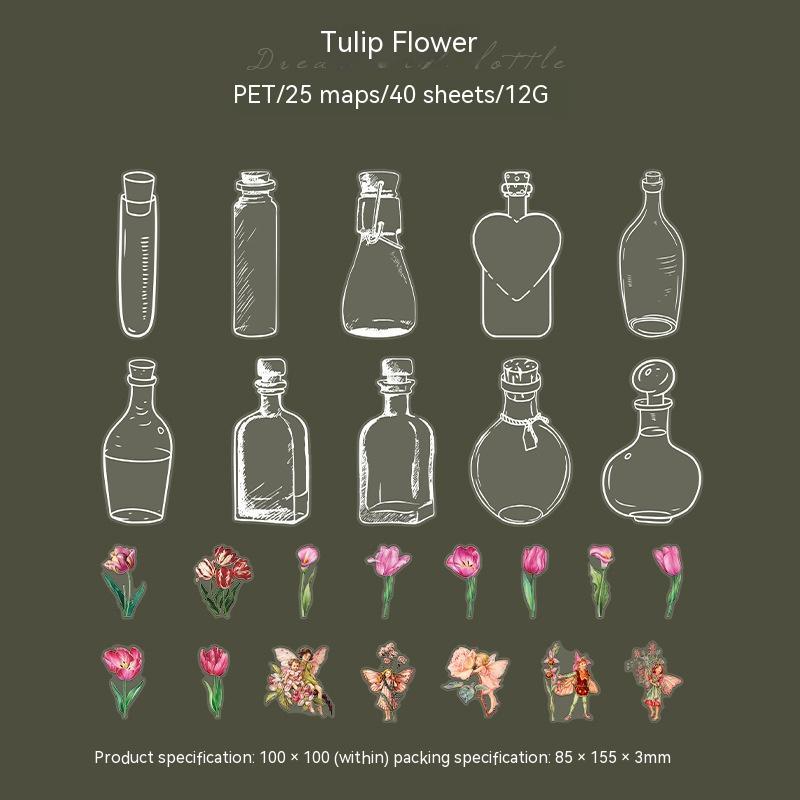 Aesthetic Transparent Flower Stickers