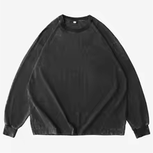 Custom Vintage Washed T-Shirt – Free Logo & Image Print, Long Sleeve Cotton Casual Tee for Men & Women