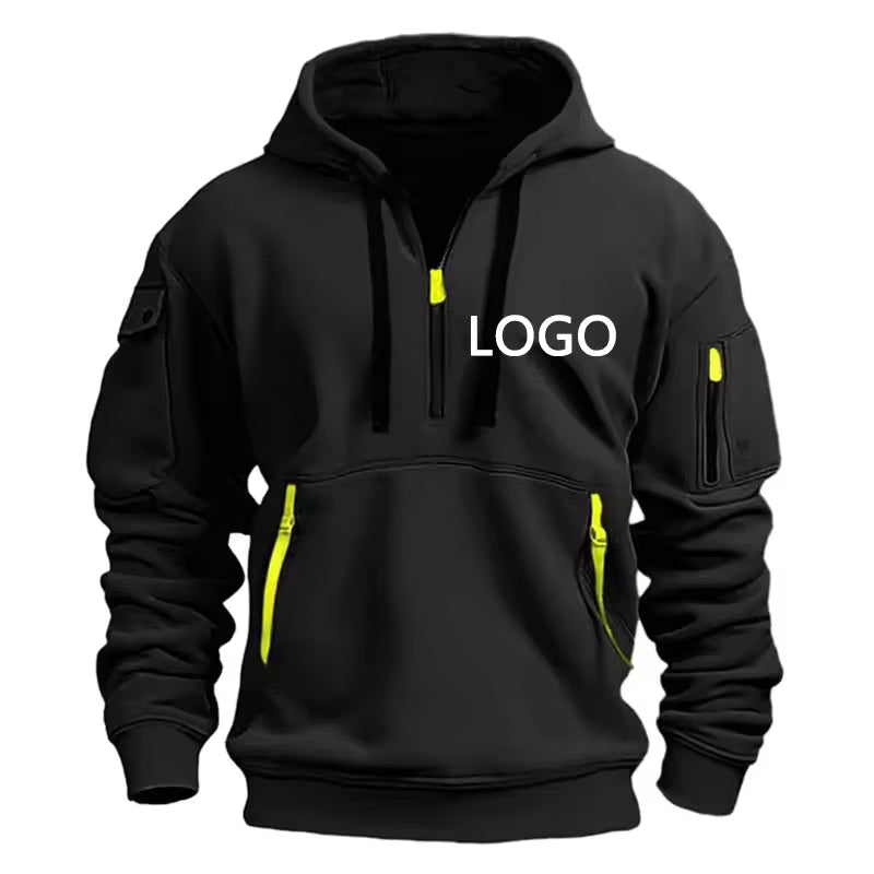 Custom Multi-Zip Hoodie – Stylish Loose Fit Sweatshirt