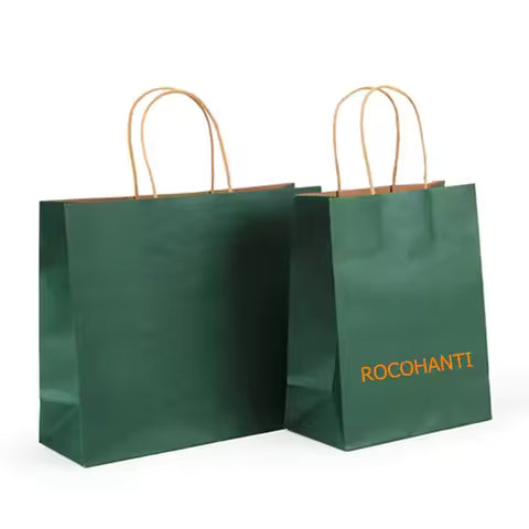 Custom Logo White Paper Gift Bags with String