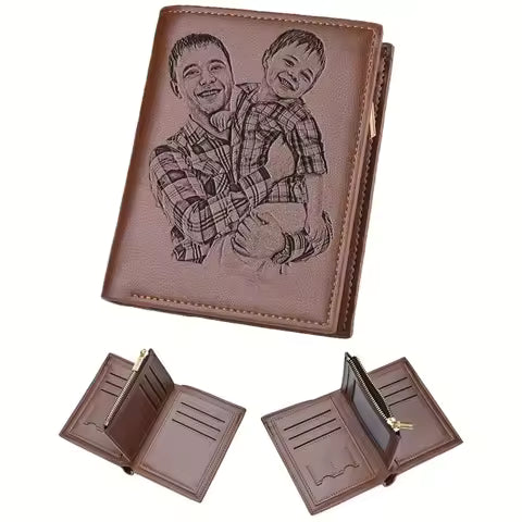Custom Engraved Photo Wallet – Personalized Gift for Him