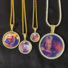 Custom Photo Pendant Necklace – Personalized Round Charm Jewelry