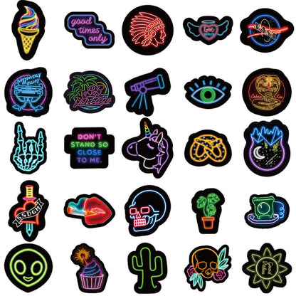 Vibrant Neon Graffiti Sticker Pack