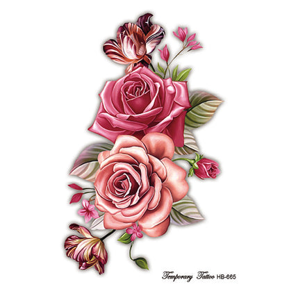 Floral Color Arm Tattoo Stickers