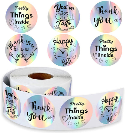 Holographic Rainbow Label Stickers