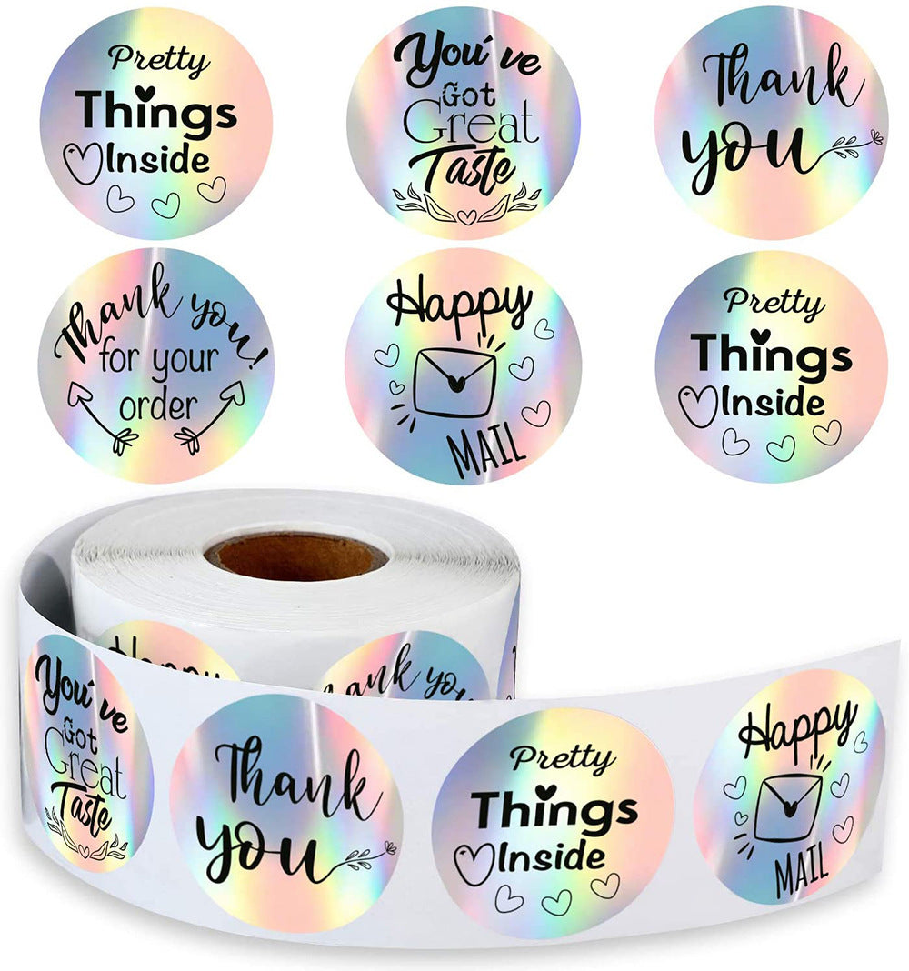 Holographic Rainbow Label Stickers