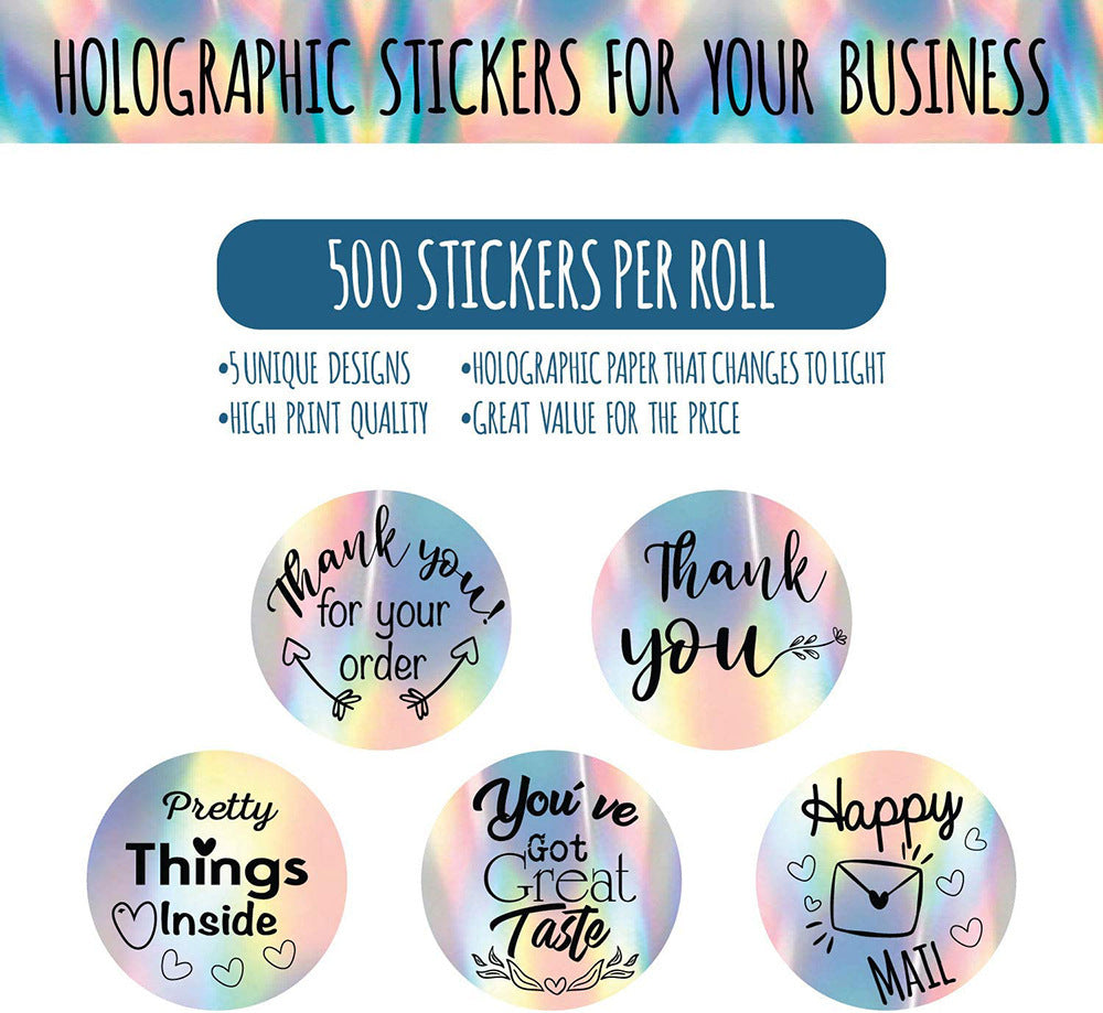 Holographic Rainbow Label Stickers