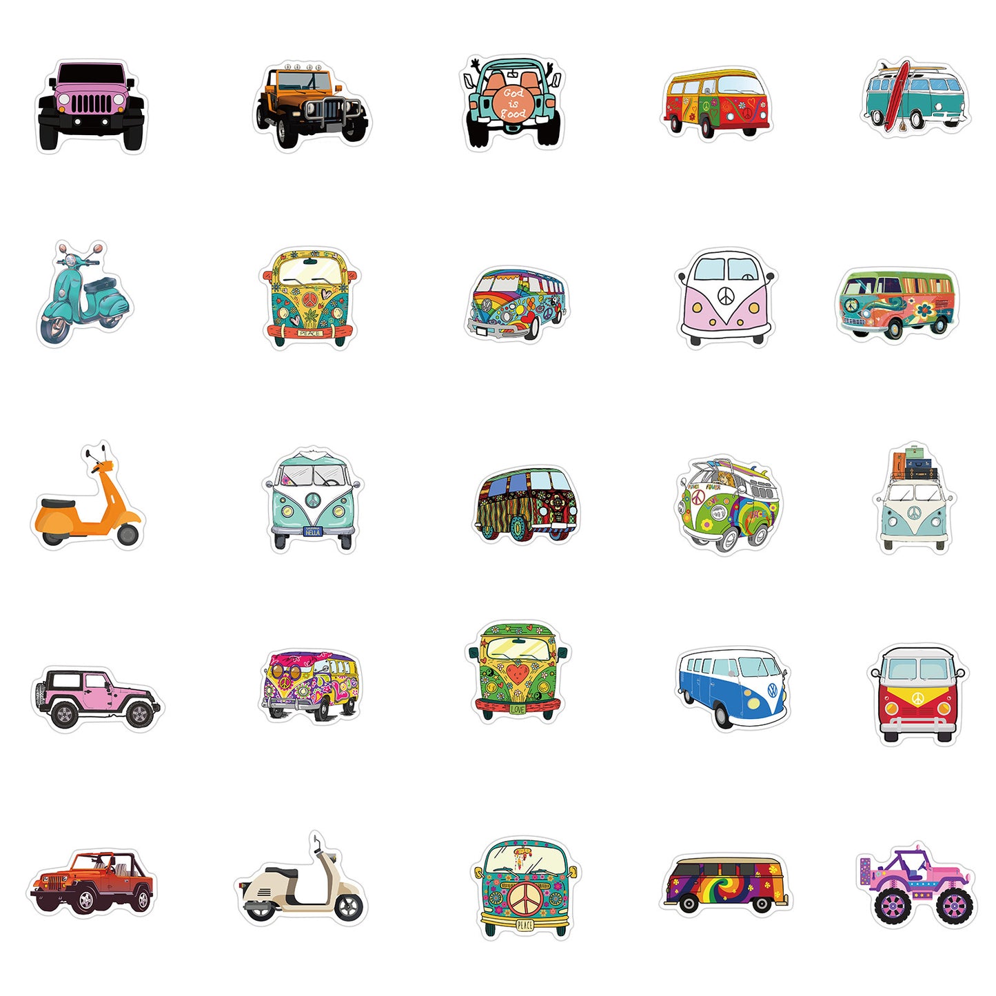 Hip-Hop Style Outdoor Bus Bike Graffiti Stickers