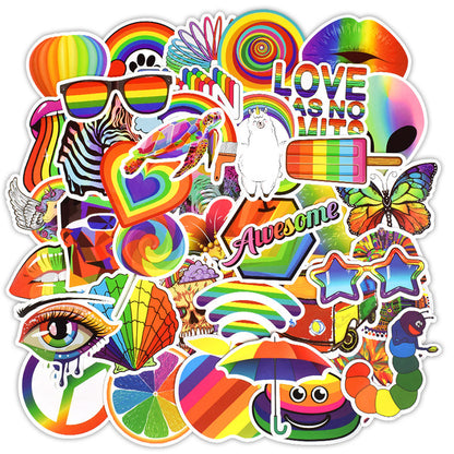 50 Rainbow Custom  Stickers