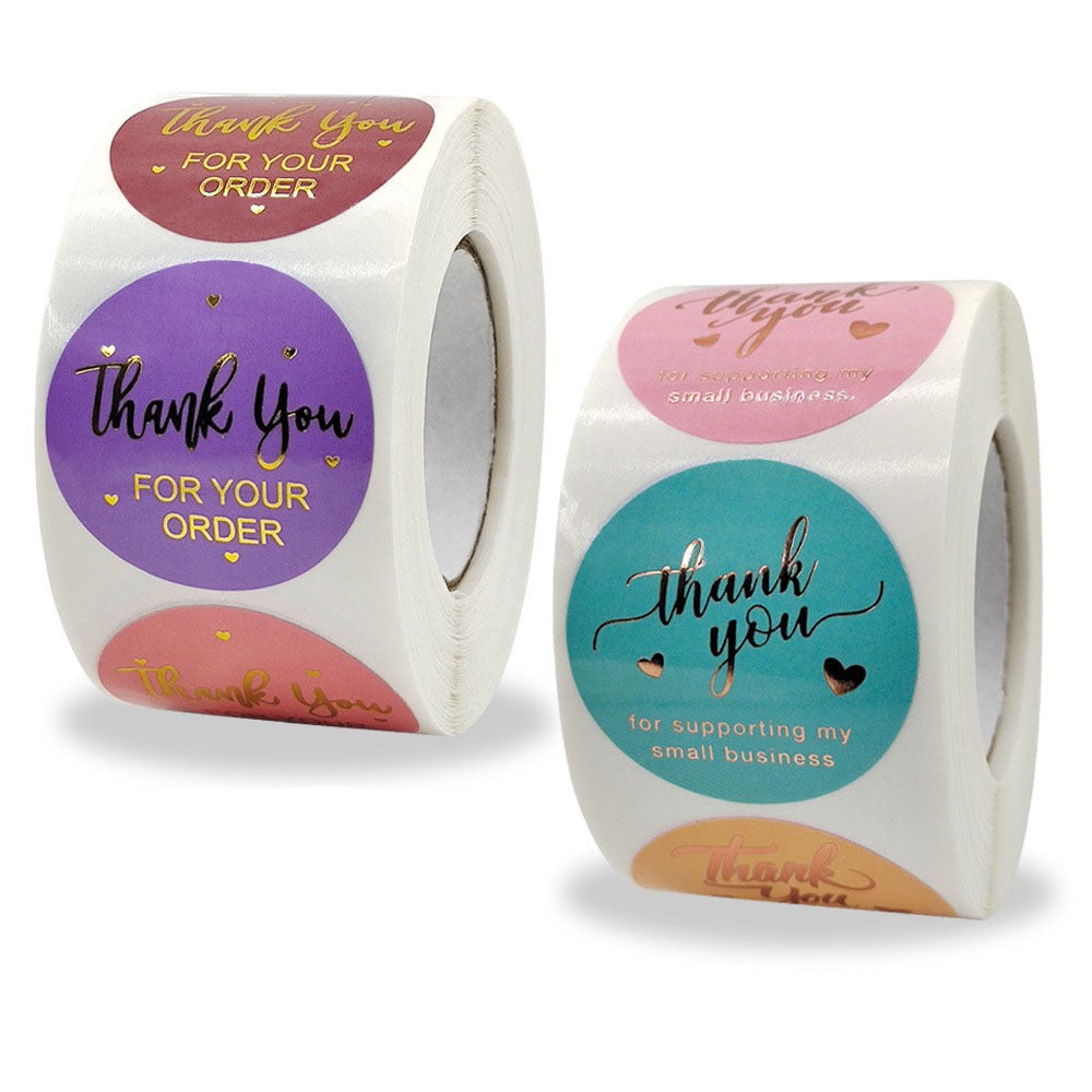 Color Bronzing Thank You Sticker Seal Sticker Sticker Roll Sticker Envelope Gift