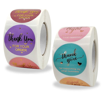 Color Bronzing Thank You Sticker Seal Sticker Sticker Roll Sticker Envelope Gift
