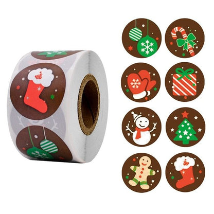 Festive Christmas Gift Roll Stickers