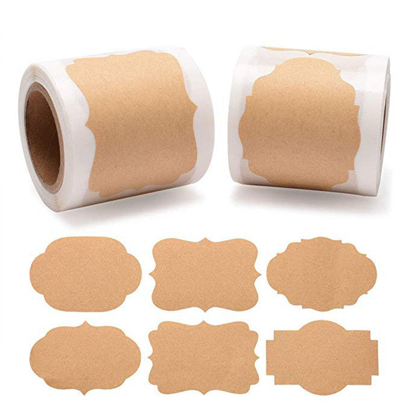 Kraft Paper Blank Roll Sticker Sticker Diy Baking Packaging Sticker