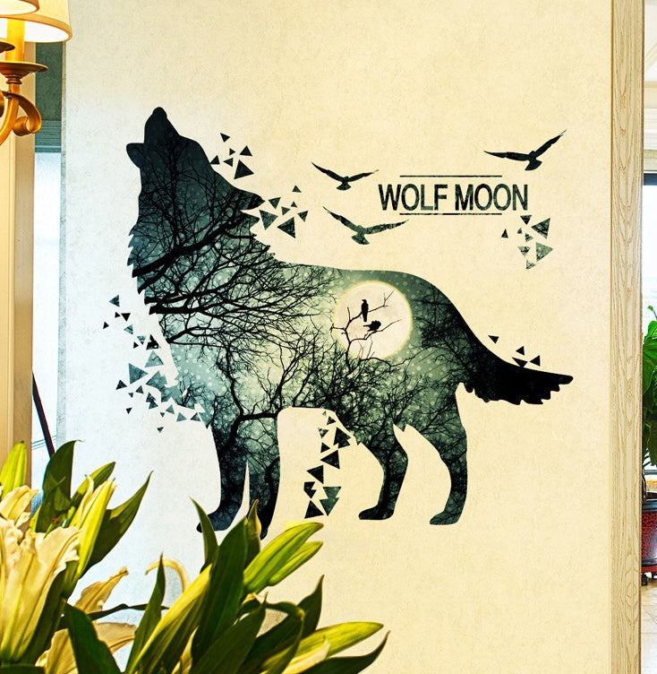 Wolf Moon Wall Stickers PVC Material