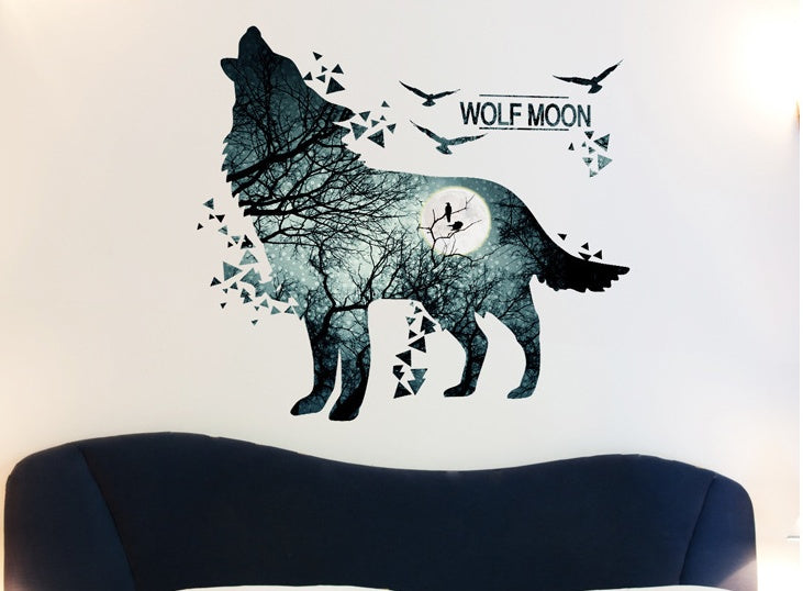 Wolf Moon Wall Stickers PVC Material