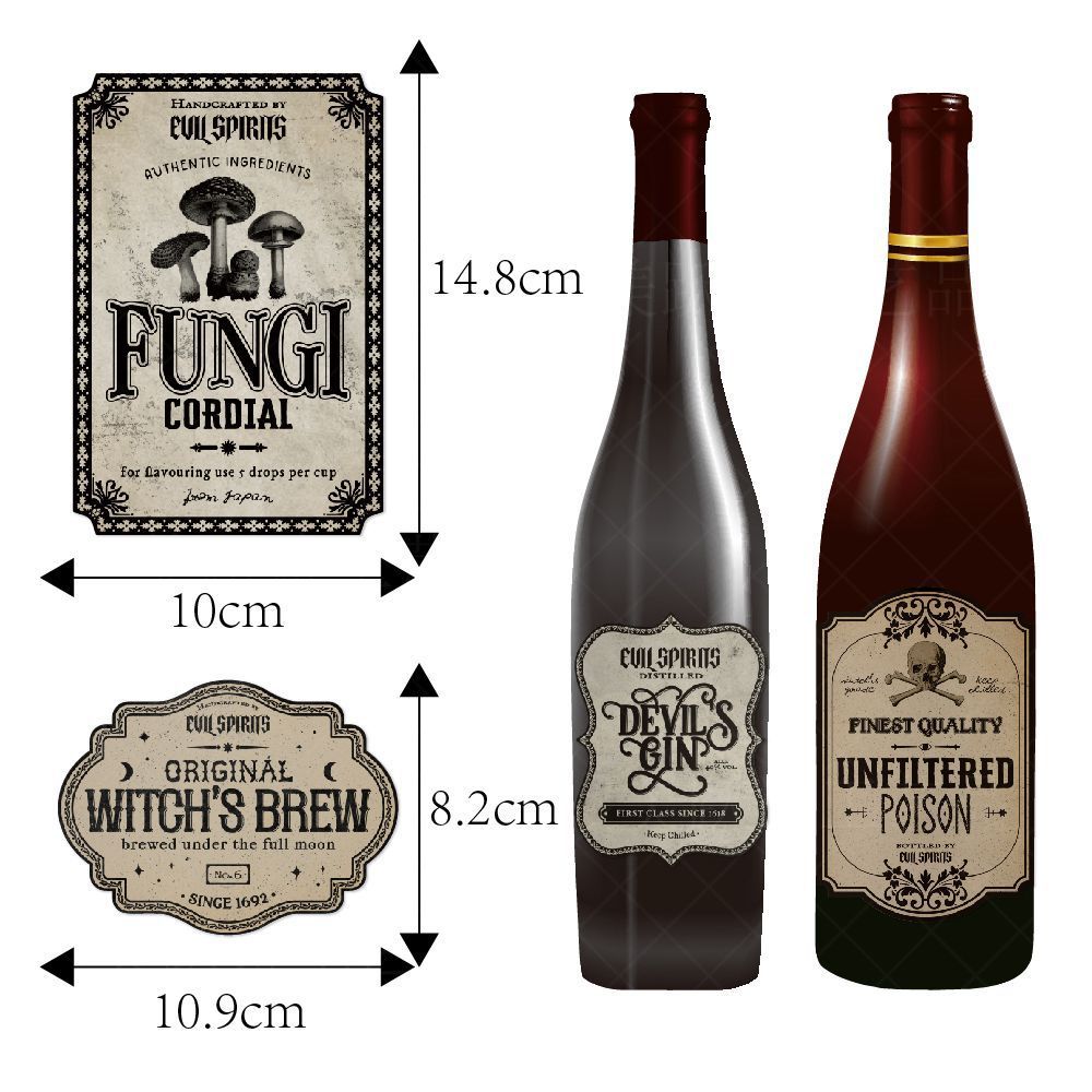 Halloween Wine Bottle Decoration Stickers