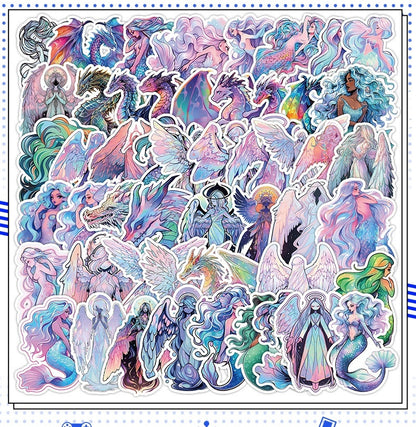 Holographic Angel Mermaid Sticker Set