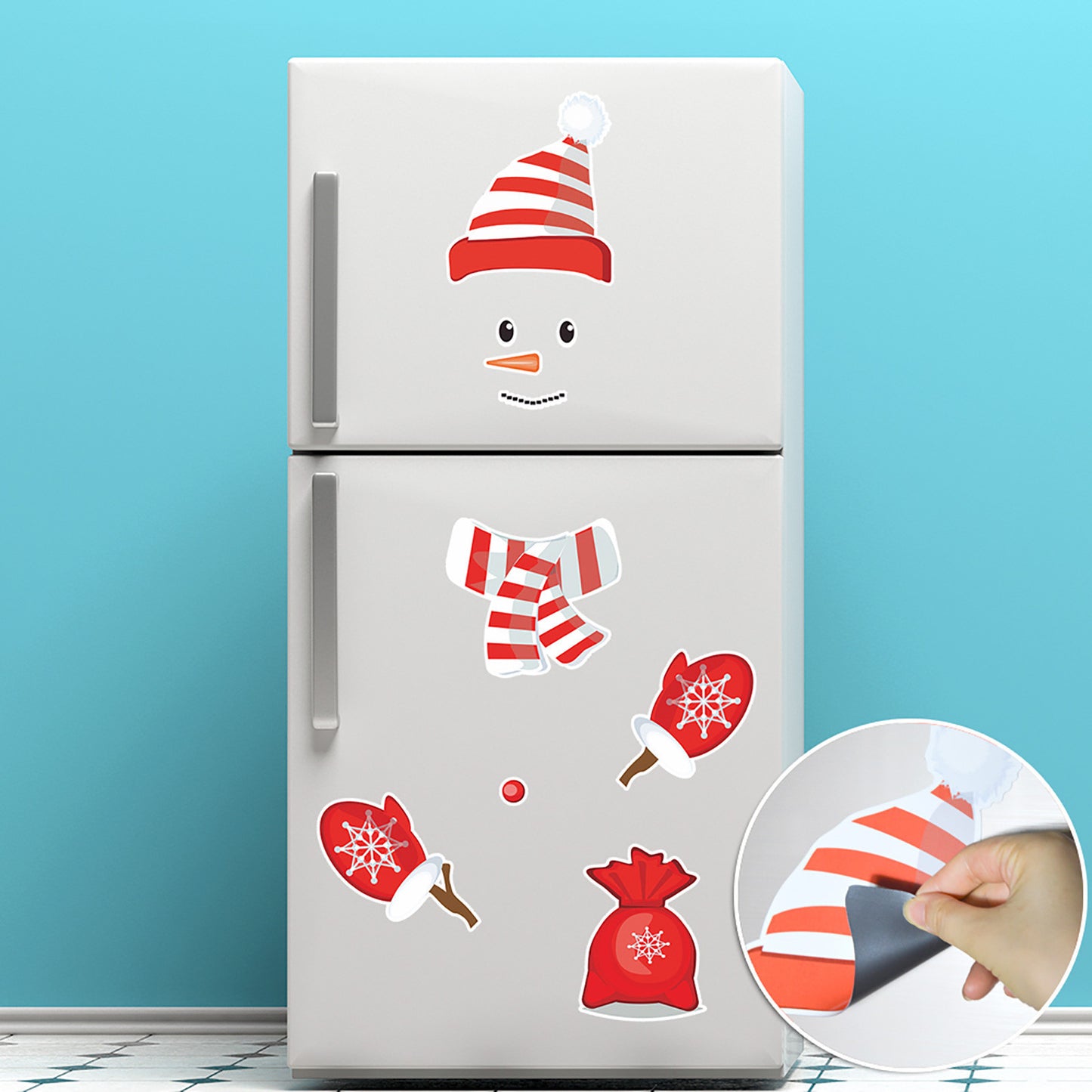 Festive Magnetic Snowman Stickers