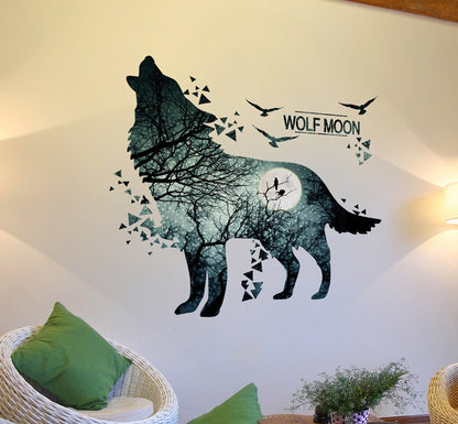 Wolf Moon Wall Stickers PVC Material
