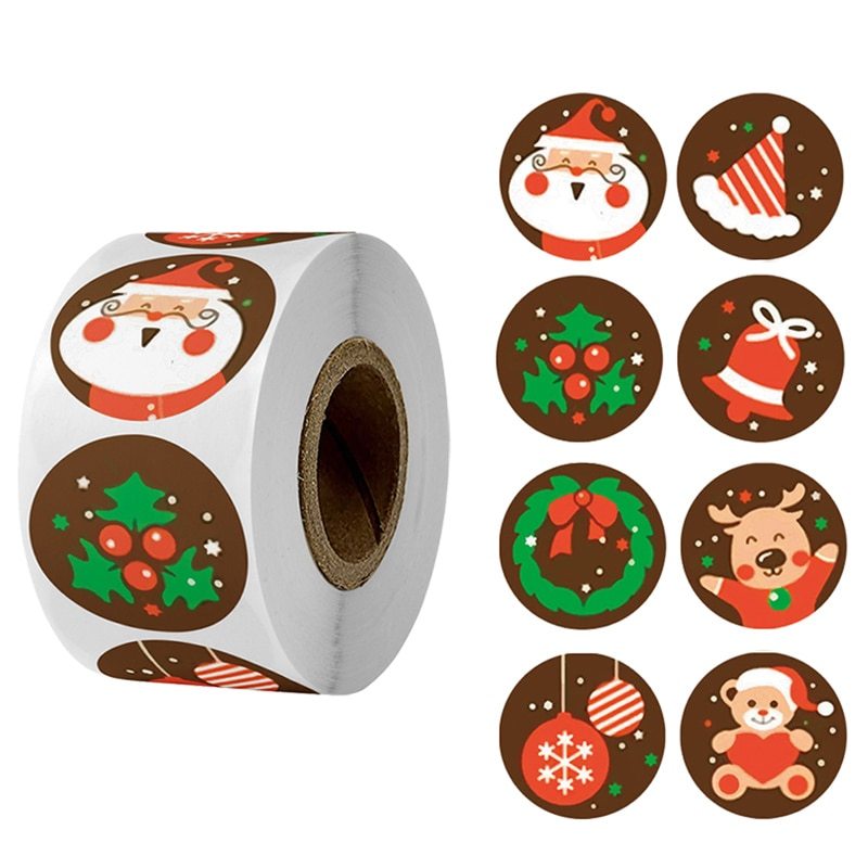 Festive Christmas Gift Roll Stickers
