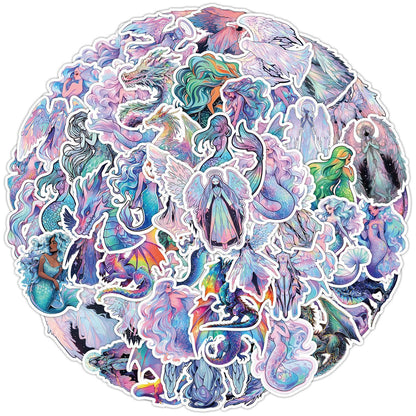 Holographic Angel Mermaid Sticker Set