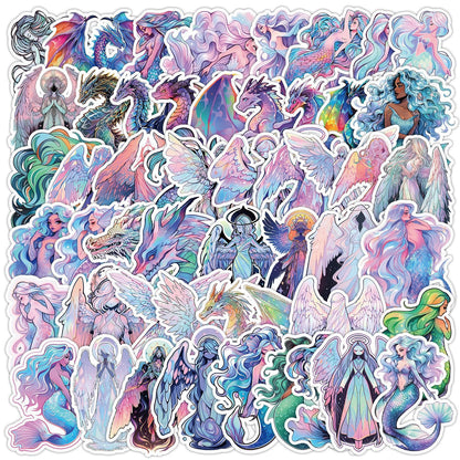 Holographic Angel Mermaid Sticker Set