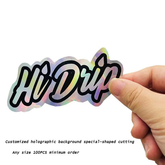 100pcs Custom Holographic Laser Stickers