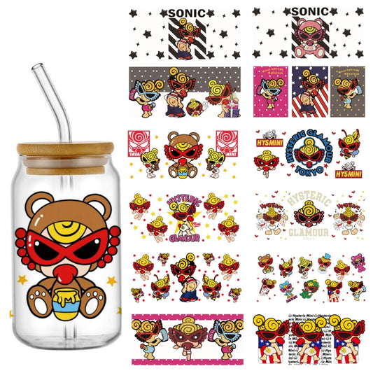 Mini Baby UV DTF Cup Wrap Stickers for 16oz Glass Cans