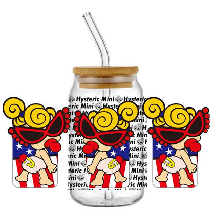 Mini Baby UV DTF Cup Wrap Stickers for 16oz Glass Cans